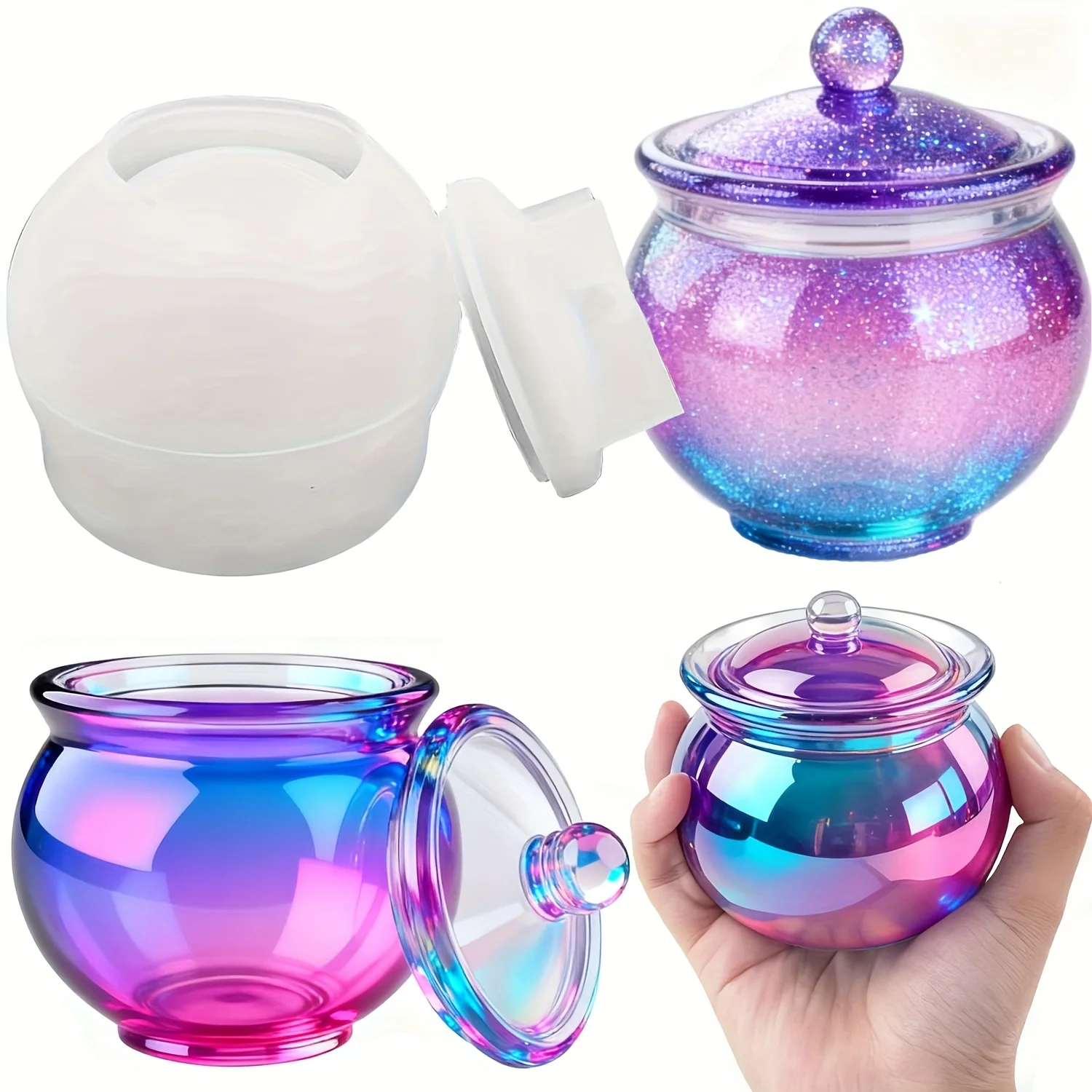 Candle Containers - 1 set of round resin can