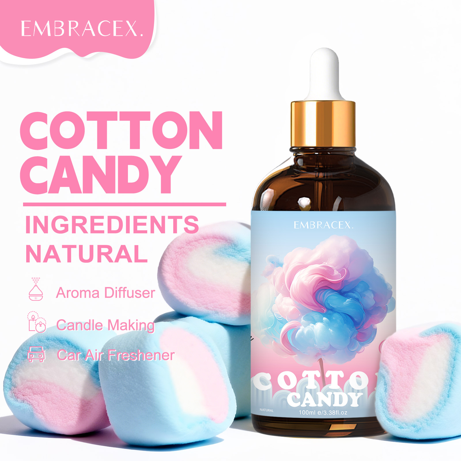 100ml Cotton Candy Fragrance O - Silk Candle recension och pris