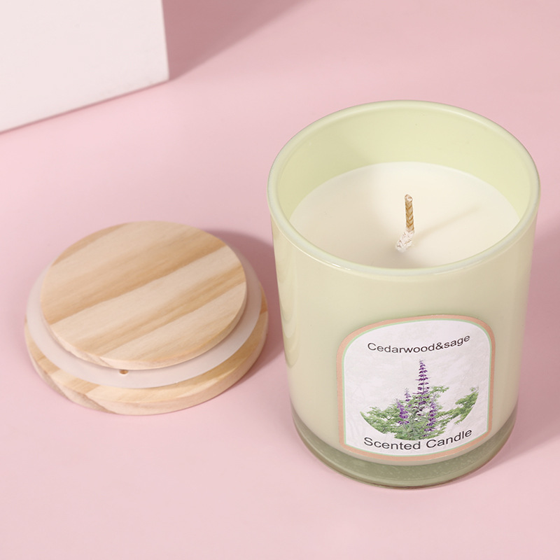 Wood cover colored glass scent - Candle Fragrance recension och pris