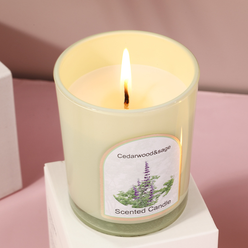 Wood cover colored glass scent - Candle Fragrance recension och pris