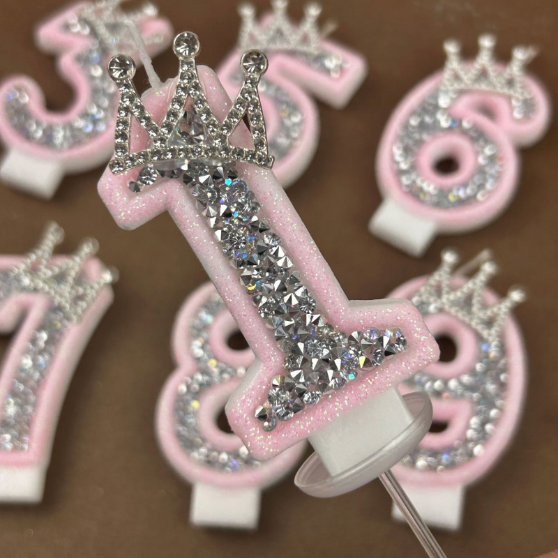 Digital Candles 0-9 Pink Silve - Paraffin Wax recension och pris