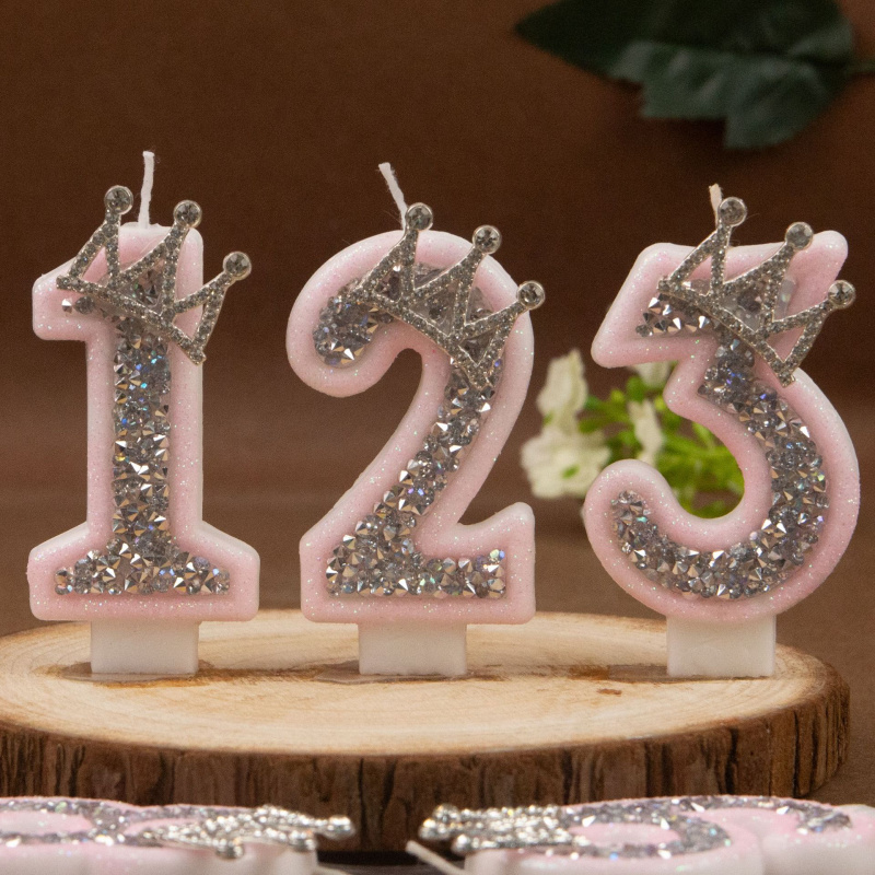 Digital Candles 0-9 Pink Silve - Paraffin Wax recension och pris