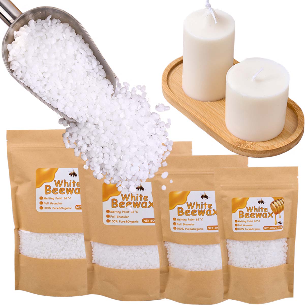 White Beeswax Pure Natural Gra - Candle Wick recension och pris