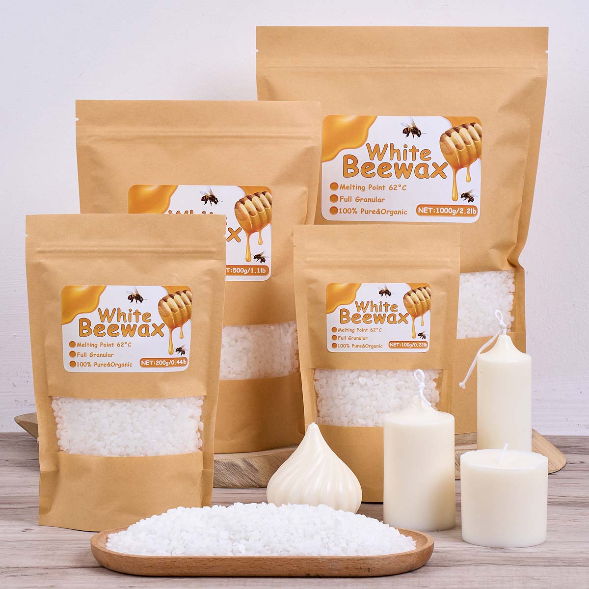White Beeswax Pure Natural Gra - Candle Wick recension och pris
