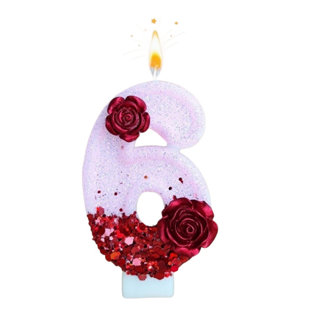 Number Pink Glitter Red Rose F - Paraffin Wax recension och pris