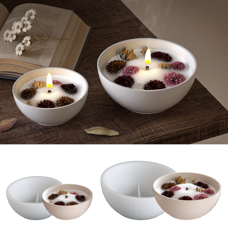 Round Candle Bowl Concrete Sil - Candle Containers recension och pris